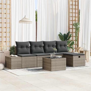 vidaXL Bankstel 5 st poly rattan, Verzenden