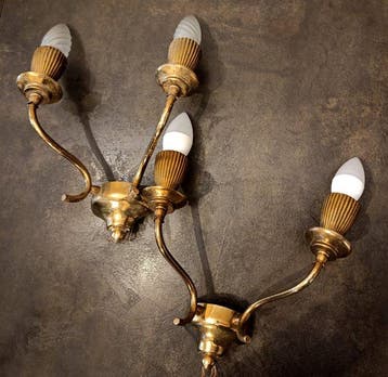 stile art déco - Wandkandelaar (2) - Messing, Huis en Inrichting, Nieuw
