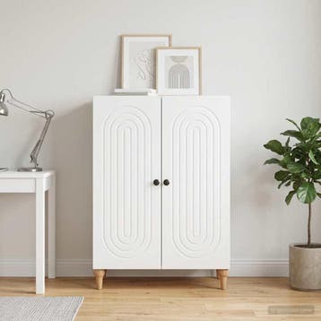 vidaXL Dressoir Wit 66 x 34,5 x 90 cm Bewerkt hout, Verzenden