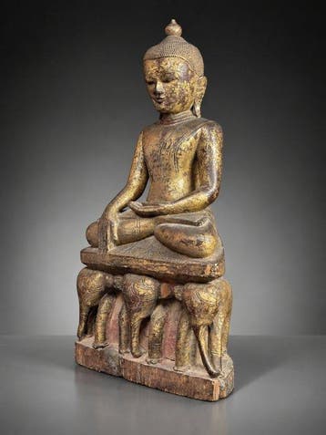 Buddha - Ava Kingdom - Late 16th century - 57 cm - sculptuur