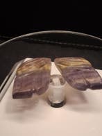 Natural Fluorite - rainbow - pair of leaves / wings - 51 ct, Verzenden, Nieuw