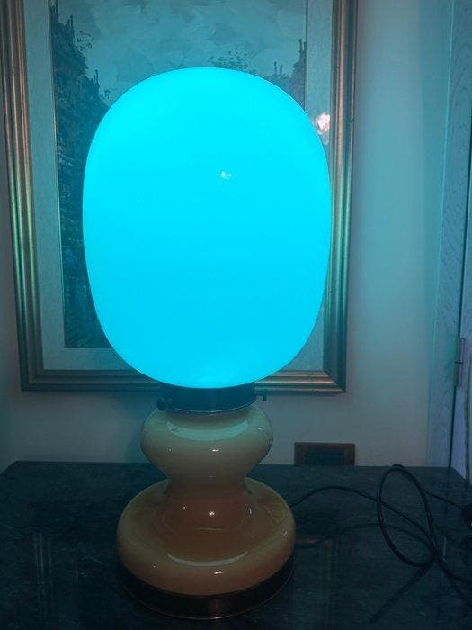 Lampe de table - Verre de Murano, Bronze patiné, Antiek en Kunst, Kunst | Designobjecten