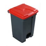 Pedaalemmer | Kunststof (Grijs/Rood) | 45L | Klapdeksel |, Verzenden, Nieuw in verpakking