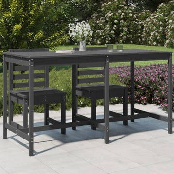 vidaXL Tuintafel 203,5x90x110 cm massief grenenhout grijs, Verzenden, Nieuw