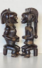 Prachtig paar Fang-statuetten – Gabon, Equatoriaal-Guinea en