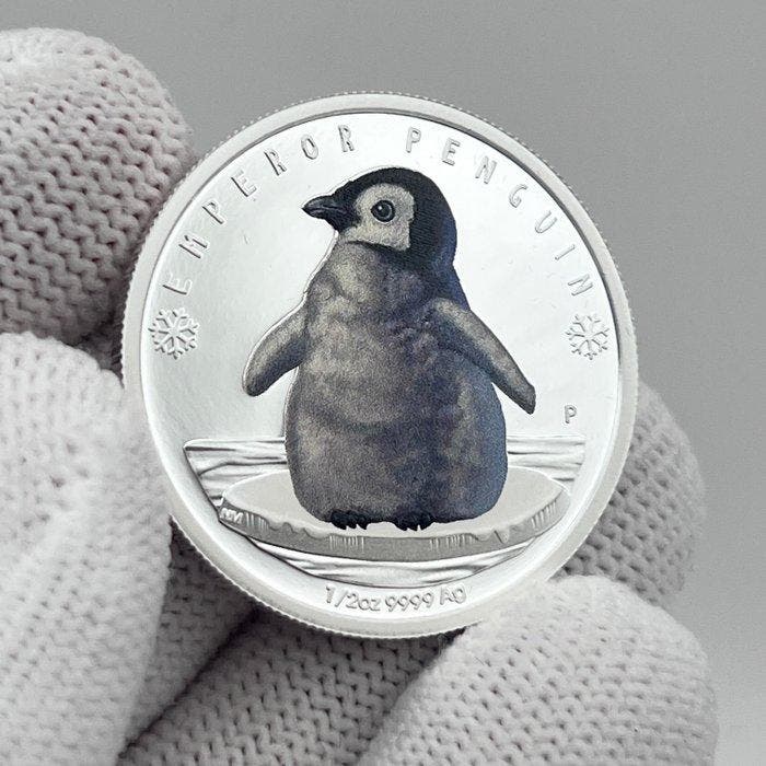 Tuvalu. 50 Cents 2017 – Polar Babies: Emperor Penguin – 1/2, Postzegels en Munten, Munten | Europa | Niet-Euromunten