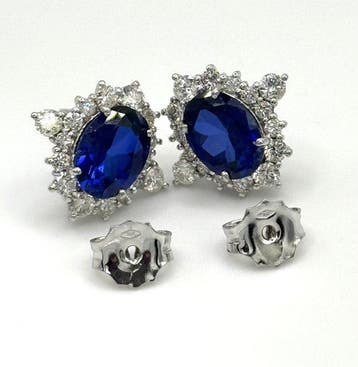 Boucles doreilles cocktail - 18 carats Or blanc - 3.60ct.
