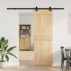 vidaXL Schuifdeur NARVIK Naturel en Zwart 70 x 210 cm (213,5, Verzenden, Nieuw
