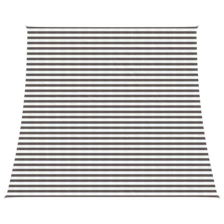 vidaXL Zonneschaduwzeil Lichtgrijs en wit 4 / 5 x 4 m HDPE, Jardin & Terrasse, Parasols, Envoi