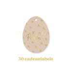 30x Cadeaulabel - VROLIJK PASEN - Beige - goudfolie - paa..., Diversen, Wenskaarten, Ophalen of Verzenden, Nieuw