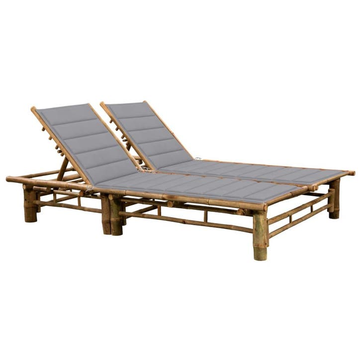vidaXL Ligbed 2-persoons met kussens bamboe, Tuin en Terras, Ligbedden, Nieuw, Verzenden