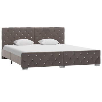 vidaXL Bedframe fluweel grijs 180x200 cm, Verzenden, Nieuw