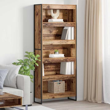 vidaXL Boekenkast 80 x 30 x 189,5 cm Bewerkt hout Oud Hout, Huis en Inrichting, Kasten | Boekenkasten, Verzenden, Nieuw