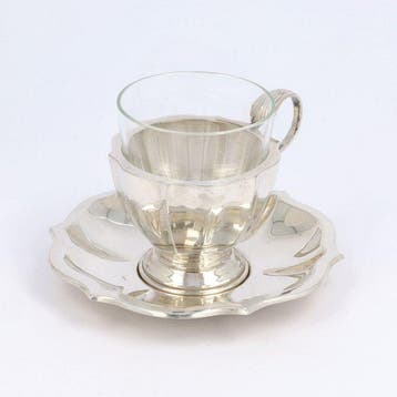 Hongarije 1937-1966 - Tasse et soucoupe (2) - Argent 800