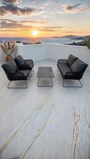 Luxe Loungeset aluminium met weersbestendige kussens 5 pe..., Ophalen of Verzenden, Nieuw