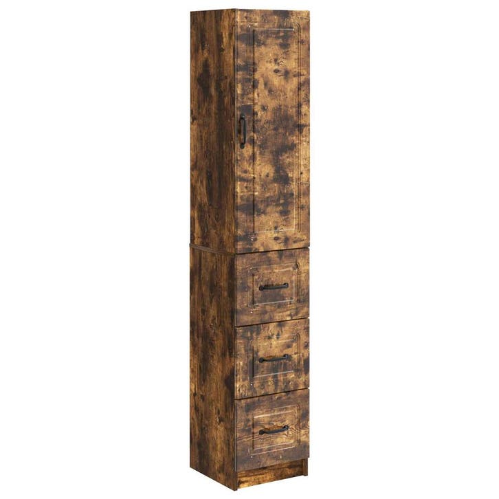 vidaXL Kast Set 2 pcs Gerookt eiken 33 x 34,5 x 87 cm, Huis en Inrichting, Kasten | Overige, Nieuw, Verzenden