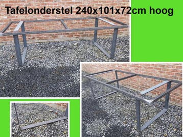 Stalen tafelonderstel 2,40 m lang - eettafel - bureau, Huis en Inrichting, Tafels | Eettafels, Ophalen, 50 tot 100 cm, Vijf personen of meer