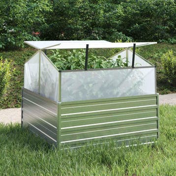 vidaXL Plantenbak met kas verhoogd 100x100x85 cm, Verzenden