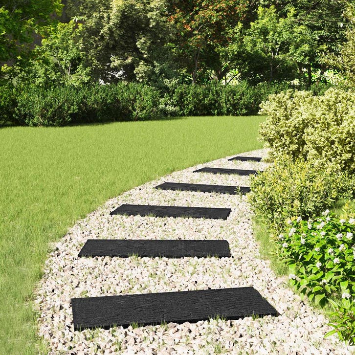 vidaXL Stapsteen 6 st Zwart 60,5 x 25 x 2 cm Rubber, Tuin en Terras, Tegels en Klinkers, Nieuw, Verzenden