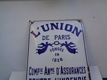 Emaillerie Alsacienne - LUnion de Paris Assurance - Plaque