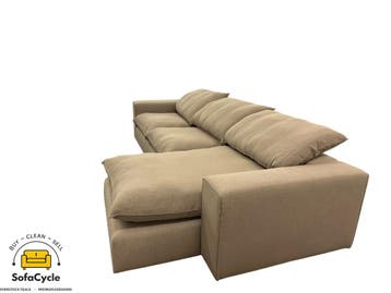 Hoekzetel beige, diepe zit, brede leuningen, rechts – nieuw, Verzenden, Nieuw