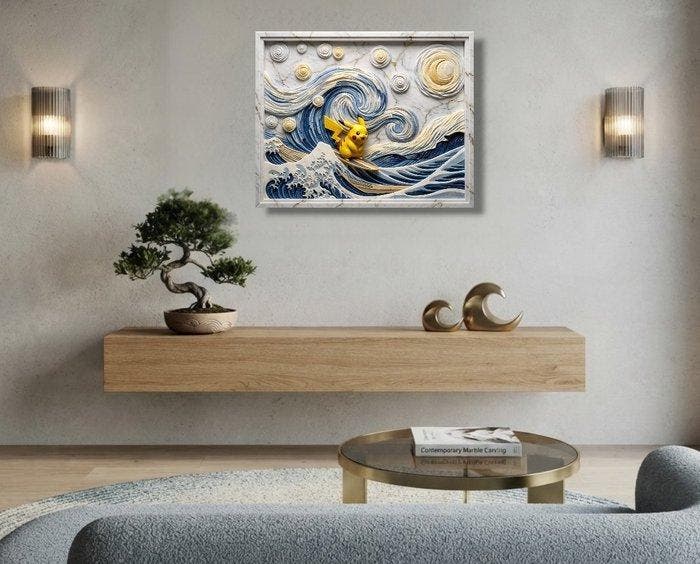 Makayhos - [Canvas] Pikachu Starry Wave – The Great Kintsugi, Consoles de jeu & Jeux vidéo, Consoles de jeu | Accessoires Autre