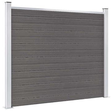 vidaXL Schuttingpaneel 180x146 cm HKC grijs, Verzenden