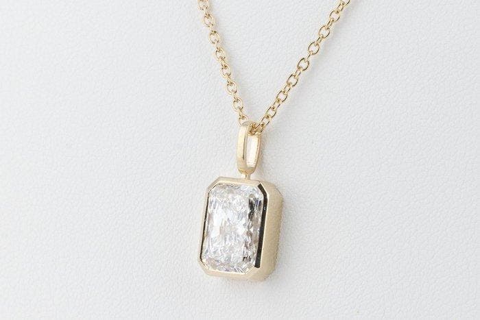 Collier - 14 carats Or jaune - 4.00ct. tw. Diamant (Cultivé, Handtassen en Accessoires, Kettingen