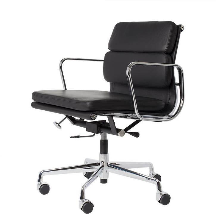 Bureaustoel EA217 Leder zwart, Maison & Meubles, Bureaux, Envoi