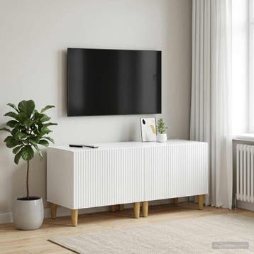 vidaXL Tv-meubel Hoogglans Wit Bewerkt hout, Verzenden