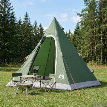 vidaXL 3-persoons Groen 185T Polyester met PU Coating, Verzenden, Nieuw