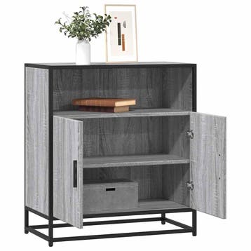 vidaXL Dressoir 68x35x76 cm bewerkt hout grijs sonoma, Verzenden