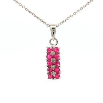 Zonder minimumprijs - Hanger Zilver - 0.70ct. tw. Robijn -