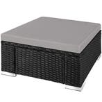 tectake Wicker hocker - zwart / grijs, Verzenden