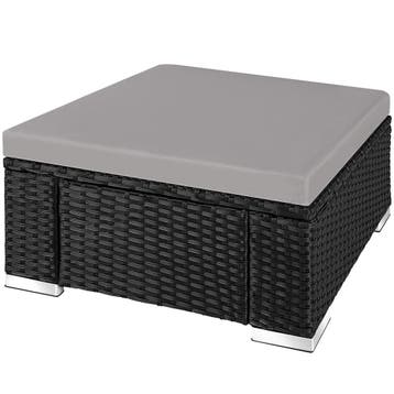 tectake Wicker hocker - zwart / grijs, Tuin en Terras, Verzenden, Nieuw