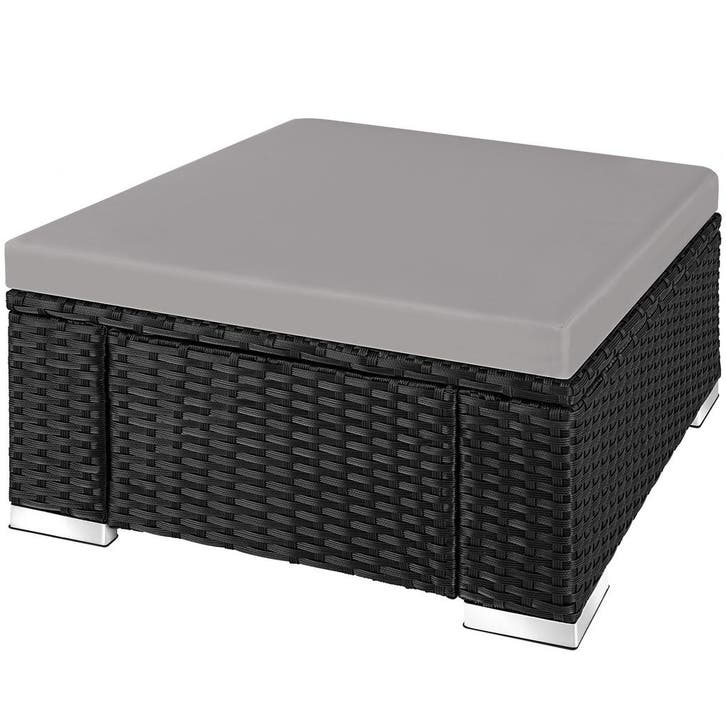 tectake Wicker hocker - zwart / grijs, Jardin & Terrasse, Ensembles de jardin, Envoi