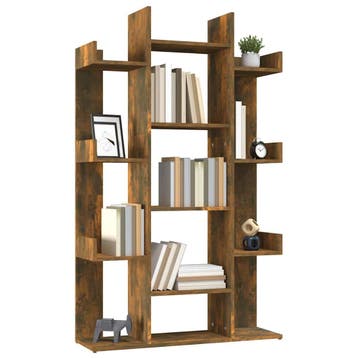 vidaXL Boekenkast 86x25,5x140 cm bewerkt hout gerookt, Huis en Inrichting, Verzenden, Nieuw