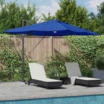 vidaXL Parasol Azurblauw 351 x 250 x 253 cm Polyester en, Verzenden