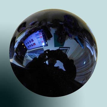obsidiaanbol Zwart Mexicaans gepolijst - Hoogte: 95 mm -