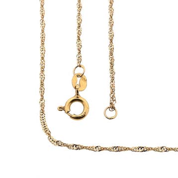 9 karaat Singapore schakelketting, Ophalen of Verzenden, Gebruikt, Geel, Goud