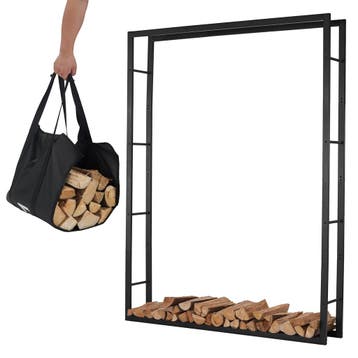 Lendo Online Brandhoutrek 148×25×196 cm Zwart Staal, Verzenden