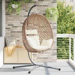 vidaXL Hangende ei-stoel Licht roomkleur 104 x 100 x 191 cm, Verzenden, Nieuw