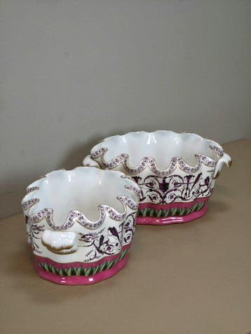 Plateau (2) - Porcelaine - ensemble de cache-pots en