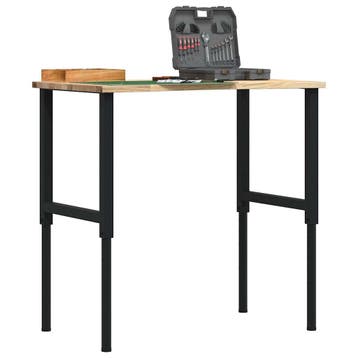 vidaXL Werkbank 100x60x(71,5-98) cm massief eikenhout, Doe-het-zelf en Bouw, Werkbanken, Verzenden, Nieuw