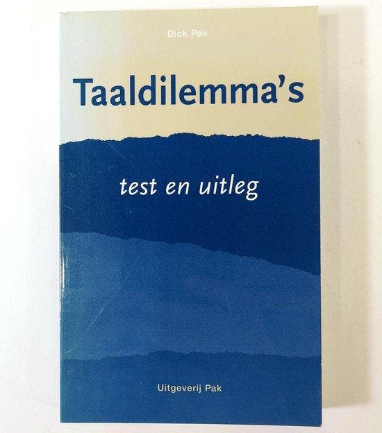 Taaldilemma's - Pak, Boeken, Taal | Overige Talen, Verzenden