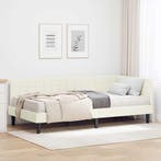 vidaXL Hoekbedframe met Matras met hoofdeinde 2 pcs Crème, Verzenden