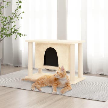 vidaXL Kattenmeubel met sisal krabpalen 50 cm crèmekleurig, Dieren en Toebehoren, Verzenden, Nieuw