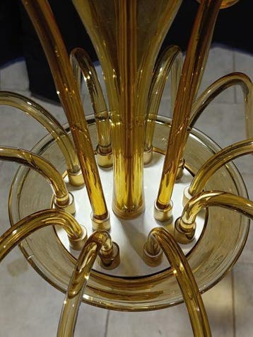 Lustre - Miele - Verre de Murano - 5 lumières, Antiquités & Art