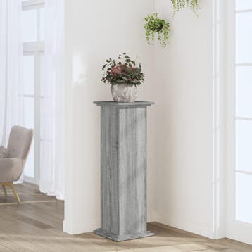 vidaXL Plantenstandaard 33x33x100 cm bewerkt hout grijs, Tuin en Terras, Verzenden, Nieuw