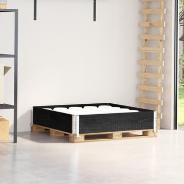 vidaXL Palletopzetrand 100x100 cm massief grenenhout zwart, Verzenden